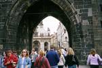 under the Charles Bridge Tower